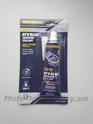 Силіконовий синій герметик Mannol 9915 RTV blue Adhesive Sealant, 85 g.