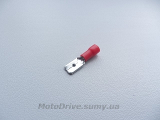Клема плоска із ізоляцією червоного кольору (тато).