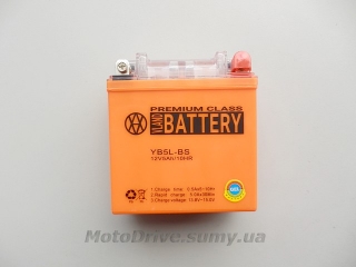 Акб 12V 5А гелевий (119x60x128, помаранчевий) VLAND.