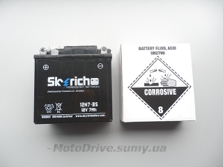 Акб 12V 7А кислотний (135x134x75, чорний) SkyRich.