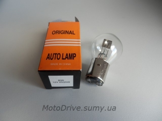Лампа BA20D (2 уса) 12V 25W/25W (''груша'')