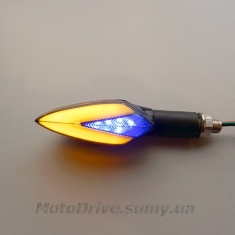 Поворот мото LED (L-122 мм, желтый + габарит, 1 шт).