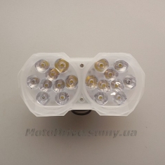 Фара светодиодная 12V (18 LED, 146* 70 mm) двойная с креплением.