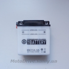 АКБ 6V 11А кислотний (122x60x129, білий) VLAND.